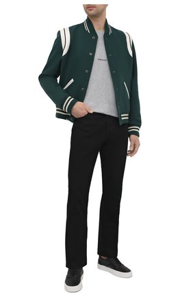 Мужской шерстяной бомбер SAINT LAURENT зеленого цвета по цене 162000 руб., арт. 354718/Y213Q | Фото 2 Мужской шерстяной бомбер SAINT LAURENT зеленого цвета, арт. 354718/Y213Q | Фото 2 (Кросс-КТ: Куртка; Материал подклада: Вискоза; Длина (верхняя одежда): Короткие; Принт: Без принта; Стили: Гранж; Материал внешний: Шерсть; Рукава: Длинные)