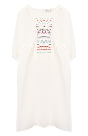 Детское платье из льна и хлопка STELLA MCCARTNEY белого цвета по цене 11650 руб., арт. 602781/SQK91 | Фото 1 Детское платье из льна и хлопка STELLA MCCARTNEY белого цвета, арт. 602781/SQK91 | Фото 1 (Рукава: Длинные; Случай: Повседневный; Материал внешний: Хлопок, Лен; Девочки Кросс-КТ: Платье-одежда; Ростовка одежда: 12 лет | 152 см, 13 - 15 лет | 158 см, 16 лет | 164 см, 3 года | 98 см, 4 года | 104 см, 5 лет | 110 см)