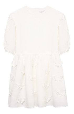 Детское платье из льна и хлопка STELLA MCCARTNEY белого цвета по цене 12950 руб., арт. 602770/SQK92 | Фото 1 Детское платье из льна и хлопка STELLA MCCARTNEY белого цвета, арт. 602770/SQK92 | Фото 1 (Случай: Повседневный; Материал внешний: Лен, Хлопок; Материал подклада: Хлопок; Рукава: Длинные; Девочки Кросс-КТ: Платье-одежда; Ростовка одежда: 13 - 15 лет | 158 см, 16 лет | 164 см, 2 года | 92 см, 3 года | 98 см, 4 года | 104 см, 5 лет | 110 см, 7 лет | 122 см)
