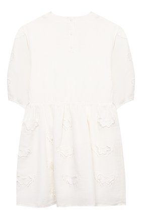 Детское платье из льна и хлопка STELLA MCCARTNEY белого цвета по цене 12950 руб., арт. 602770/SQK92 | Фото 2 Детское платье из льна и хлопка STELLA MCCARTNEY белого цвета, арт. 602770/SQK92 | Фото 2 (Случай: Повседневный; Материал внешний: Лен, Хлопок; Материал подклада: Хлопок; Рукава: Длинные; Девочки Кросс-КТ: Платье-одежда; Ростовка одежда: 13 - 15 лет | 158 см, 16 лет | 164 см, 2 года | 92 см, 3 года | 98 см, 4 года | 104 см, 5 лет | 110 см, 7 лет | 122 см)