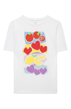 Детская хлопковая футболка STELLA MCCARTNEY белого цвета по цене 3890 руб., арт. 602650/SQJC4 | Фото 1 Детская хлопковая футболка STELLA MCCARTNEY белого цвета, арт. 602650/SQJC4 | Фото 1