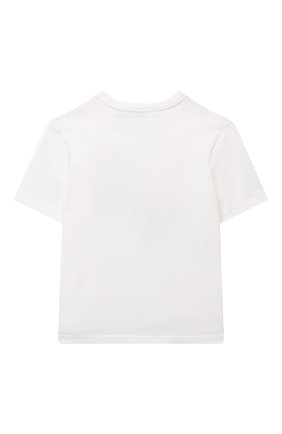 Детская хлопковая футболка DOLCE & GABBANA белого цвета, арт. L5JTAZ/G7XMC/8-14 | Фото 2 (Материал внешний: Хлопок; Рукава: Короткие; Девочки Кросс-КТ: футболка-одежда; Региональные ограничения белый список (Axapta Mercury): RU)