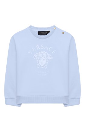 Детский комплект из свитшота и брюк VERSACE голубого цвета по цене 25150 руб., арт. 1000308/1A00254 | Фото 2 Детский комплект из свитшота и брюк VERSACE голубого цвета, арт. 1000308/1A00254 | Фото 2
