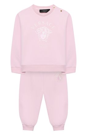 Детский комплект из свитшота и брюк VERSACE розового цвета по цене 25150 руб., арт. 1000308/1A00254 | Фото 1 Детский комплект из свитшота и брюк VERSACE розового цвета, арт. 1000308/1A00254 | Фото 1
