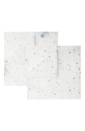 Детского комплект из двух пеленок ADEN+ANAIS белого цвета, арт. 4033G | Фото 1 (Материал: Хлопок, Текстиль)