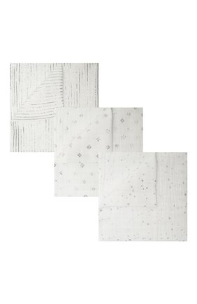 Детского комплект из трех пеленок ADEN+ANAIS белого цвета, арт. 4501G | Фото 1 (Материал: Текстиль, Хлопок)