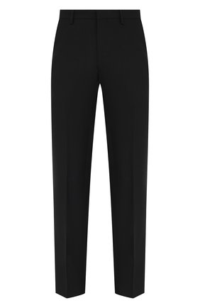 Мужские шерстяные брюки DRIES VAN NOTEN черного цвета, арт. 211-20921-2227 | Фото 1 (Материал подклада: Хлопок; Стили: Классический; Материал внешний: Шерсть; Случай: Формальный, Повседневный; Длина (брюки, джинсы): Стандартные)