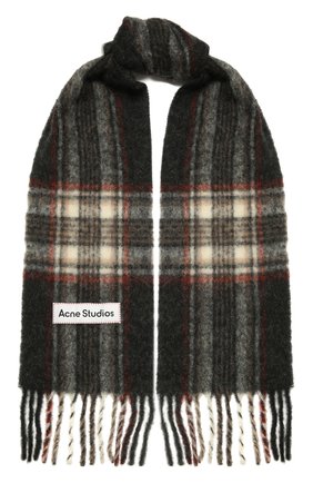 Женский шерстяной шарф ACNE STUDIOS темно-серого цвета по цене 25150 руб., арт. CA0118/W | Фото 1 Женский шерстяной шарф ACNE STUDIOS темно-серого цвета, арт. CA0118/W | Фото 1