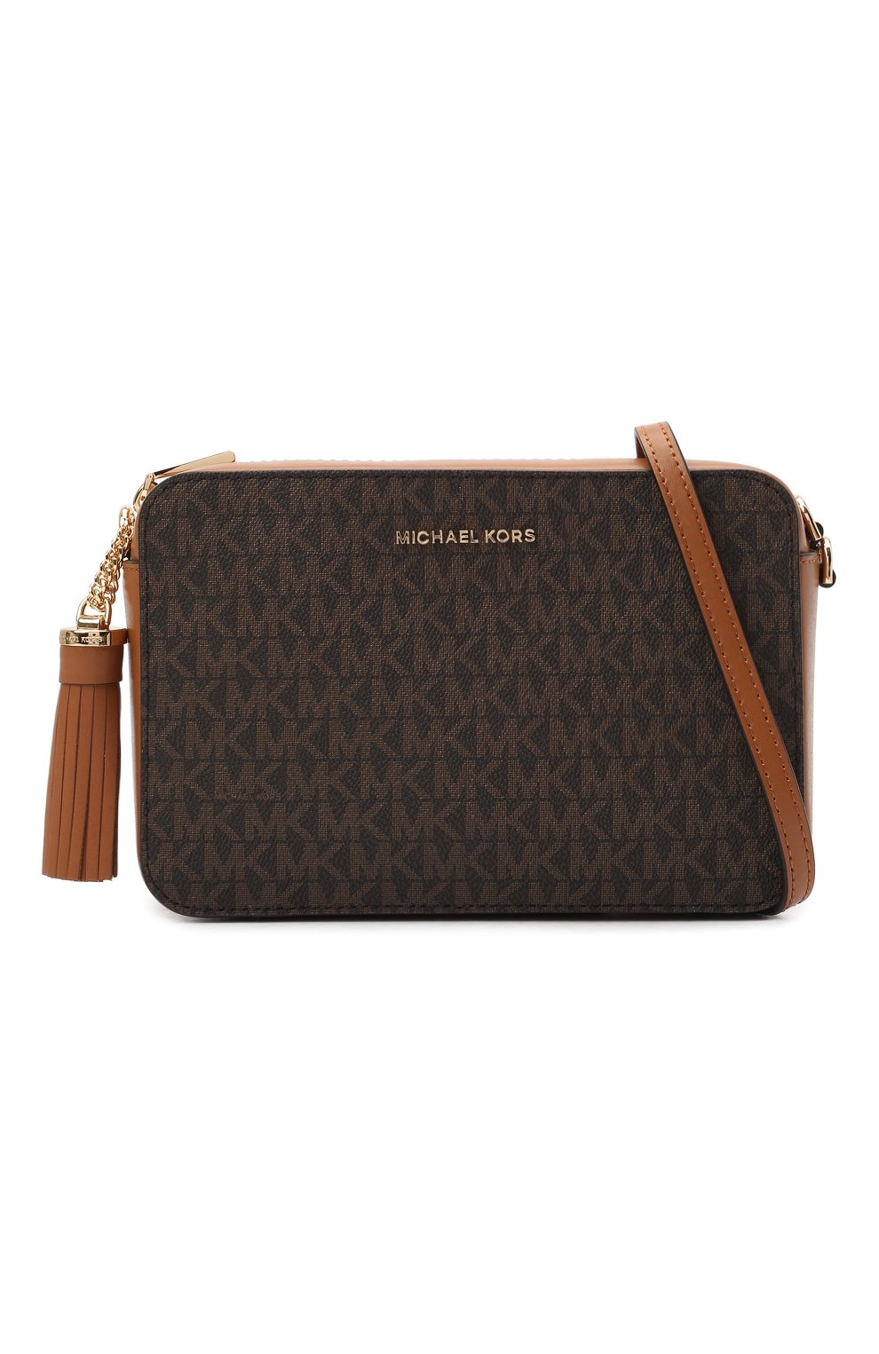 Женская сумка jet set medium MICHAEL MICHAEL KORS коричневого цвета по цене 24550 руб., арт. 32F8GF5M2B | Фото 5 Женская сумка jet set medium MICHAEL MICHAEL KORS коричневого цвета, арт. 32F8GF5M2B | Фото 5 (Сумки-технические: Сумки через плечо; Размер: medium; Ремень/цепочка: На ремешке; Материал: Текстиль, Экокожа)