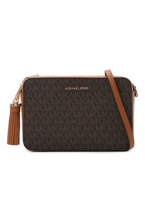 Женская сумка jet set medium MICHAEL MICHAEL KORS коричневого цвета по цене 24550 руб., арт. 32F8GF5M2B | Фото 5 Женская сумка jet set medium MICHAEL MICHAEL KORS коричневого цвета, арт. 32F8GF5M2B | Фото 5 (Сумки-технические: Сумки через плечо; Размер: medium; Ремень/цепочка: На ремешке; Материал: Текстиль, Экокожа)