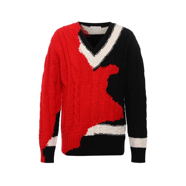 Шерстяной свитер Alexander McQueen разноцветного цвета
