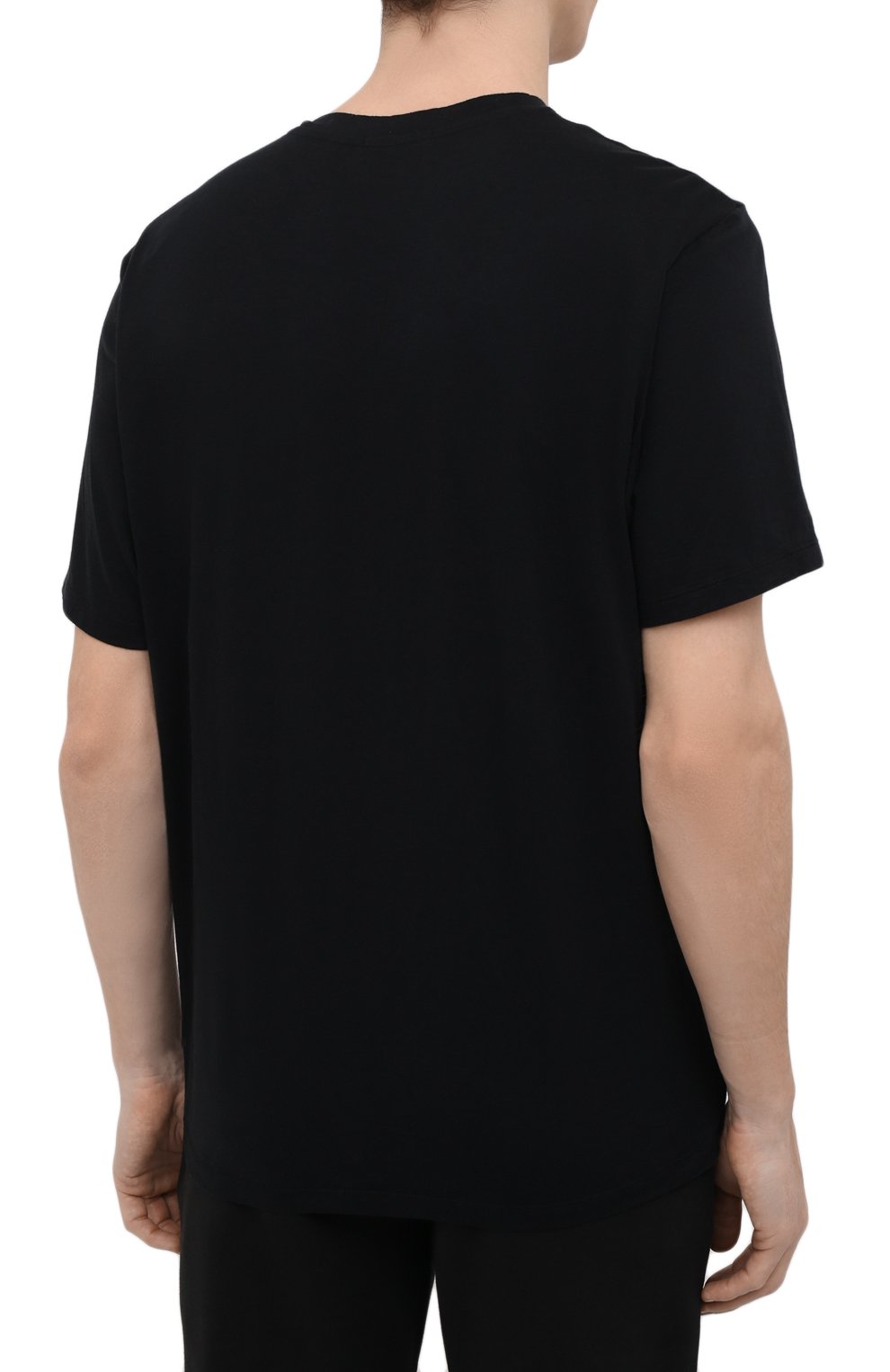 Мужская хлопковая футболка JAMES PERSE черного цвета, арт. MELJ3248 | Фото 4 (Принт: Без принта; Рукава: Короткие; Длина (для топов): Стандартные; Материал внешний: Хлопок; Стили: Кэжуэл)