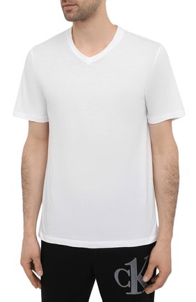 Мужская хлопковая футболка JAMES PERSE белого цвета, арт. MELJ3248 | Фото 3 (Принт: Без принта; Рукава: Короткие; Длина (для топов): Стандартные; Материал внешний: Хлопок; Стили: Кэжуэл)
