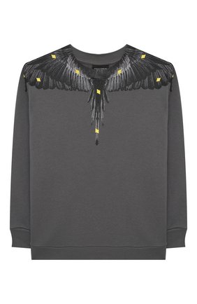 Детский хлопковый свитшот MARCELO BURLON KIDS OF MILAN темно-серого цвета по цене 14200 руб., арт. 21E/B/MB/2011/0020/2-6Y | Фото 1 Детский хлопковый свитшот MARCELO BURLON KIDS OF MILAN темно-серого цвета, арт. 21E/B/MB/2011/0020/2-6Y | Фото 1