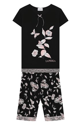 Детская пижама LA PERLA черного цвета по цене 13300 руб., арт. 70201/8A-14A | Фото 1 Детская пижама LA PERLA черного цвета, арт. 70201/8A-14A | Фото 1