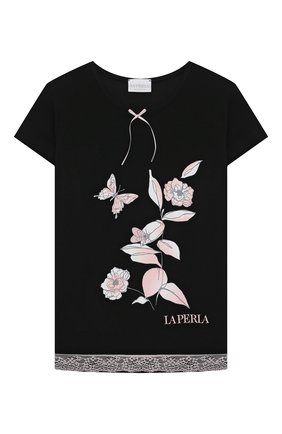 Детская пижама LA PERLA черного цвета по цене 13300 руб., арт. 70201/8A-14A | Фото 2 Детская пижама LA PERLA черного цвета, арт. 70201/8A-14A | Фото 2