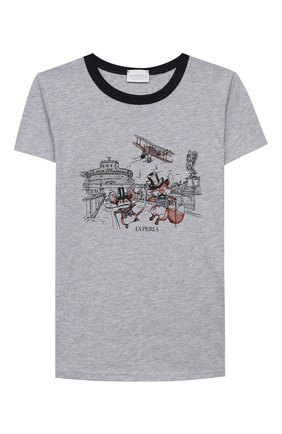 Женская хлопковая пижама LA PERLA синего цвета по цене 9640 руб., арт. 70132/8A-14A | Фото 2 Женская хлопковая пижама LA PERLA синего цвета, арт. 70132/8A-14A | Фото 2