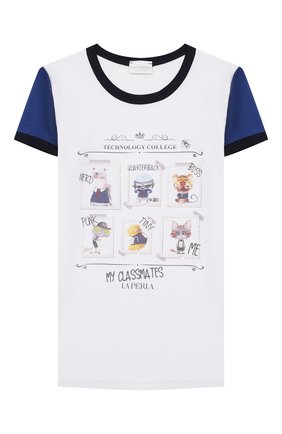 Женская хлопковая пижама LA PERLA синего цвета по цене 10850 руб., арт. 70092/8A-14A | Фото 2 Женская хлопковая пижама LA PERLA синего цвета, арт. 70092/8A-14A | Фото 2