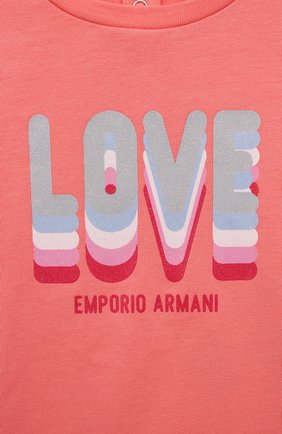 Детский комплект из двух футболок EMPORIO ARMANI кораллового цвета по цене 8875 руб., арт. 3KED01/3J2IZ | Фото 4 Детский комплект из двух футболок EMPORIO ARMANI кораллового цвета, арт. 3KED01/3J2IZ | Фото 4