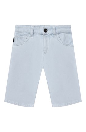 Детские шорты EMPORIO ARMANI голубого цвета по цене 10650 руб., арт. 3K4SJD/4D2KZ | Фото 1 Детские шорты EMPORIO ARMANI голубого цвета, арт. 3K4SJD/4D2KZ | Фото 1 (Материал внешний: Лиоцелл, Хлопок; Ростовка одежда: 10 - 11 лет | 140 - 146см, 13 - 15 лет | 158 см, 16 лет | 164 см, 4 года | 104 см, 5 лет | 110 см, 6 лет | 116 см, 7 лет | 122 см, 8 лет | 128 см, 9 лет | 134 см)