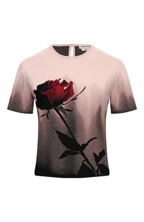 Женский топ из вискозы ALEXANDER MCQUEEN светло-розового цвета по цене 104000 руб., арт. 650293/Q1ASN | Фото 1 Женский топ из вискозы ALEXANDER MCQUEEN светло-розового цвета, арт. 650293/Q1ASN | Фото 1