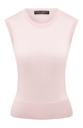 Женский шелковый топ DOLCE & GABBANA светло-розового цвета по цене 44600 руб., арт. FX843T/JASMX | Фото 1 Женский шелковый топ DOLCE & GABBANA светло-розового цвета, арт. FX843T/JASMX | Фото 1