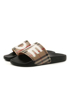 Женские шлепанцы BURBERRY коричневого цвета по цене 26100 руб., арт. 8037958 | Фото 1 Женские шлепанцы BURBERRY коричневого цвета, арт. 8037958 | Фото 1 (Подошва: Платформа; Материал внешний: Экокожа)