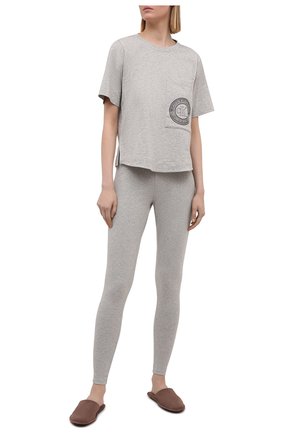 Женская хлопковая футболка CALVIN KLEIN серого цвета по цене 5520 руб., арт. QS6601E | Фото 2 Женская хлопковая футболка CALVIN KLEIN серого цвета, арт. QS6601E | Фото 2