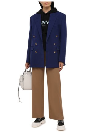 Женский хлопковое худи LANVIN черного цвета по цене 52100 руб., арт. RW-T0698J-JR32-P21 | Фото 2 Женский хлопковое худи LANVIN черного цвета, арт. RW-T0698J-JR32-P21 | Фото 2