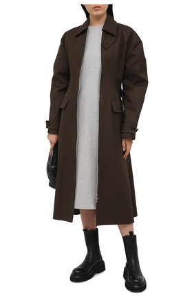 Женское хлопковое платье HELMUT LANG серого цвета по цене 23250 руб., арт. K10DW601 | Фото 2 Женское хлопковое платье HELMUT LANG серого цвета, арт. K10DW601 | Фото 2