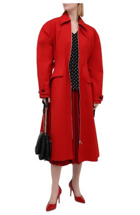 Женская плиссированная юбка VALENTINO красного цвета по цене 143500 руб., арт. VB3MD02T668 | Фото 2 Женская плиссированная юбка VALENTINO красного цвета, арт. VB3MD02T668 | Фото 2 (Женское Кросс-КТ: Юбка-одежда, юбка-плиссе; Стили: Романтичный; Длина Ж (юбки, платья, шорты): Миди; Материал внешний: Синтетический материал)