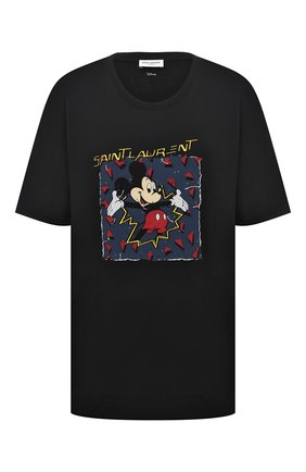 Женская хлопковая футболка SAINT LAURENT черного цвета по цене 34050 руб., арт. 631852/YBVX2 | Фото 1 Женская хлопковая футболка SAINT LAURENT черного цвета, арт. 631852/YBVX2 | Фото 1
