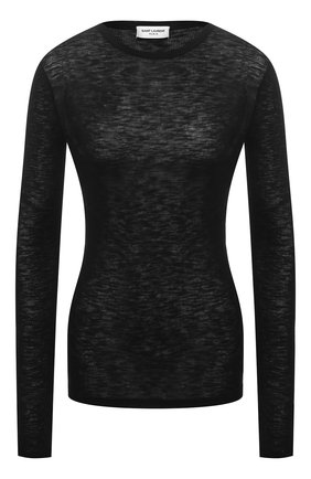 Женская хлопковый лонгслив SAINT LAURENT черного цвета по цене 34050 руб., арт. 631004/YBUD2 | Фото 1 Женская хлопковый лонгслив SAINT LAURENT черного цвета, арт. 631004/YBUD2 | Фото 1