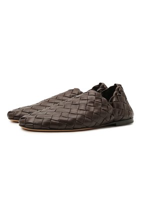 Мужские кожаные слиперы BOTTEGA VENETA темно-коричневого цвета по цене 111500 руб., арт. 620304/VBTR0 | Фото 1 Мужские кожаные слиперы BOTTEGA VENETA темно-коричневого цвета, арт. 620304/VBTR0 | Фото 1 (Материал внутренний: Натуральная кожа; Стили: Кэжуэл)
