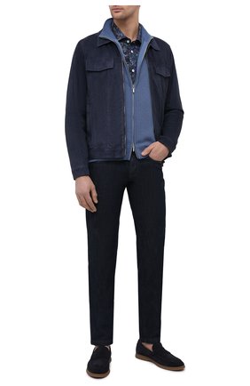 Мужская хлопковая рубашка KITON синего цвета по цене 92600 руб., арт. UMCNERH0767702/46-50 | Фото 2 Мужская хлопковая рубашка KITON синего цвета, арт. UMCNERH0767702/46-50 | Фото 2