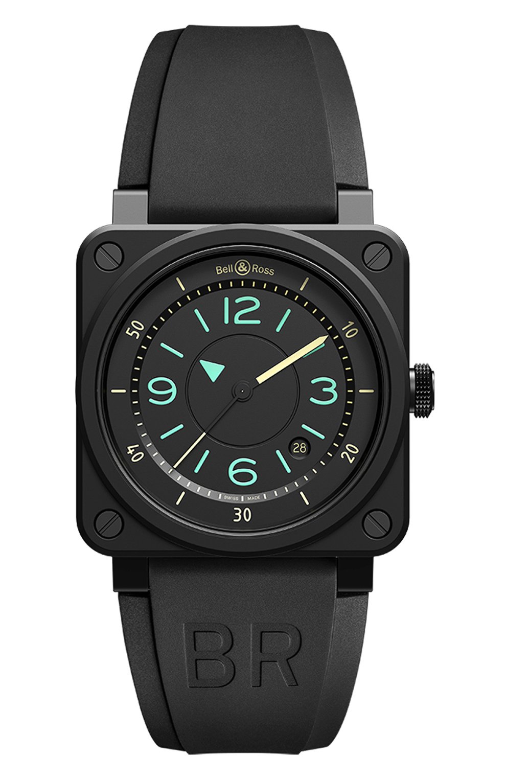 Мужские часы br 03-92 bi-compass BELL&ROSS бесцветного цвета, арт. BR0392-IDC-CE/SRB | Фото 1 (Материал корпуса: Другое; Механизм: Автомат; Цвет циферблата: Чёрный)