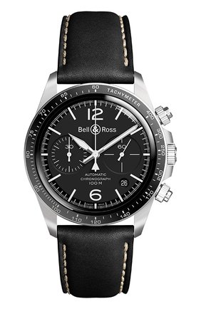Мужские часы "black steel" BELL&ROSS бесцветного цвета, арт. BRV294-BL-ST/SCA | Фото 1 (Механизм: Автомат; Материал корпуса: Сталь; Цвет циферблата: Чёрный)
