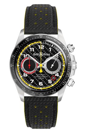 Мужские часы br v2-94 r.s.18 BELL&ROSS бесцветного цвета, арт. BRV294-RS18/SCA | Фото 1 (Механизм: Автомат; Материал корпуса: Сталь; Цвет циферблата: Чёрный)