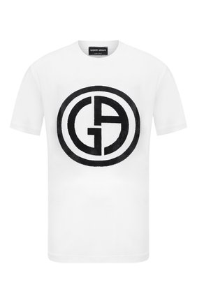 Мужская футболка из вискозы GIORGIO ARMANI белого цвета по цене 46950 руб., арт. 3KSM66/SJSVZ | Фото 1 Мужская футболка из вискозы GIORGIO ARMANI белого цвета, арт. 3KSM66/SJSVZ | Фото 1 (Длина (для топов): Стандартные; Рукава: Короткие; Принт: С принтом; Материал внешний: Вискоза; Стили: Кэжуэл)
