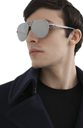 Мужские солнцезащитные очки ZILLI серебряного цвета, арт. MIP-65045-LUNET/0001 | Фото 2 (Тип очков: С/з; Региональные ограничения белый список (Axapta Mercury): RU; Кросс-КТ: С/з-мужское; Очки форма: Авиаторы; Оптика Гендер: оптика-мужское)
