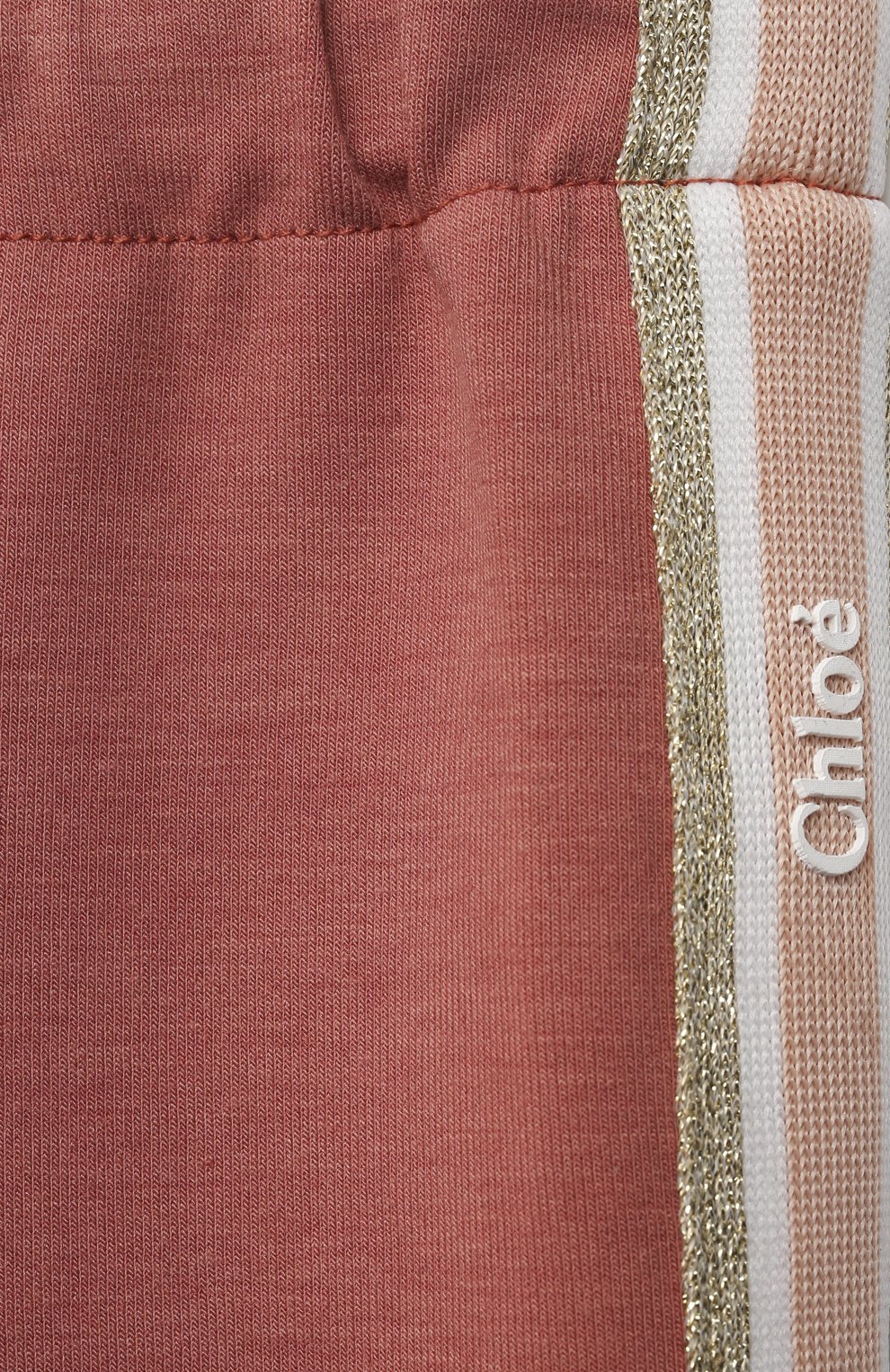 Детские хлопковые джоггеры CHLOÉ коричневого цвета по цене 12800 руб., арт. C04188 | Фото 3 Детские хлопковые джоггеры CHLOÉ коричневого цвета, арт. C04188 | Фото 3