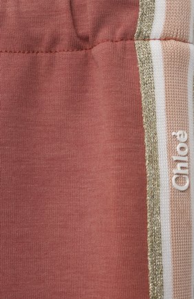 Детские хлопковые джоггеры CHLOÉ коричневого цвета по цене 12800 руб., арт. C04188 | Фото 3 Детские хлопковые джоггеры CHLOÉ коричневого цвета, арт. C04188 | Фото 3