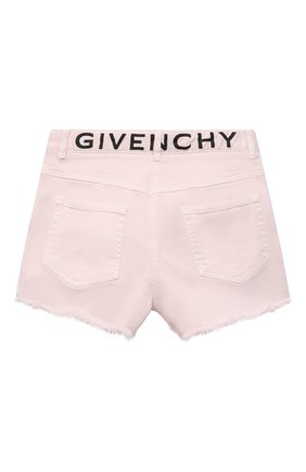 Детские джинсовые шорты GIVENCHY светло-розового цвета по цене 19950 руб., арт. H14128 | Фото 2 Детские джинсовые шорты GIVENCHY светло-розового цвета, арт. H14128 | Фото 2