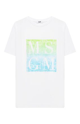 Детская хлопковая футболка MSGM KIDS белого цвета по цене 5310 руб., арт. MS027586 | Фото 1 Детская хлопковая футболка MSGM KIDS белого цвета, арт. MS027586 | Фото 1