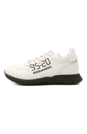 Детские кожаные кроссовки DSQUARED2 белого цвета по цене 16850 руб., арт. 66911/KIPS/18-27 | Фото 2 Детские кожаные кроссовки DSQUARED2 белого цвета, арт. 66911/KIPS/18-27 | Фото 2
