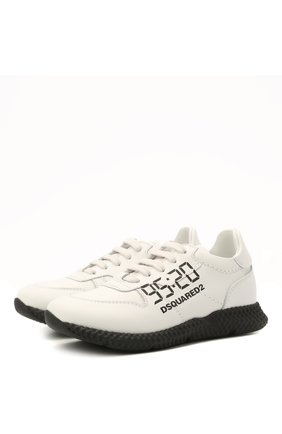 Детские кожаные кроссовки DSQUARED2 белого цвета по цене 28750 руб., арт. 66911/KIPS/28-35 | Фото 1 Детские кожаные кроссовки DSQUARED2 белого цвета, арт. 66911/KIPS/28-35 | Фото 1 (Стили: Гранж; Материал внутренний: Натуральная кожа; Материал внешний: Кожа; Региональные ограничения белый список (Axapta Mercury): RU)