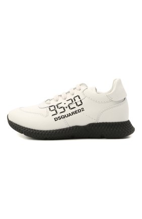 Детские кожаные кроссовки DSQUARED2 белого цвета по цене 28750 руб., арт. 66911/KIPS/28-35 | Фото 2 Детские кожаные кроссовки DSQUARED2 белого цвета, арт. 66911/KIPS/28-35 | Фото 2 (Стили: Гранж; Материал внутренний: Натуральная кожа; Материал внешний: Кожа; Региональные ограничения белый список (Axapta Mercury): RU)