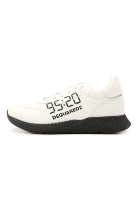 Детские кожаные кроссовки DSQUARED2 белого цвета по цене 20550 руб., арт. 66911/KIPS/36-41 | Фото 2 Детские кожаные кроссовки DSQUARED2 белого цвета, арт. 66911/KIPS/36-41 | Фото 2
