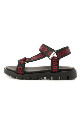 Детские сандалии DSQUARED2 черного цвета по цене 15550 руб., арт. 67030/T0MAIA/18-27 | Фото 2 Детские сандалии DSQUARED2 черного цвета, арт. 67030/T0MAIA/18-27 | Фото 2 (Материал внутренний: Натуральная кожа; Материал внешний: Текстиль)