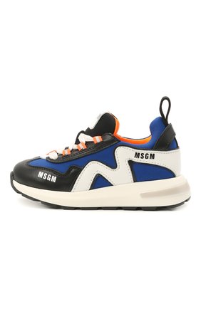 Детские кожаные кроссовки MSGM KIDS синего цвета по цене 29950 руб., арт. 67283/KIPS/NAKAI/KIPS/KIPS/KIPS/28-35 | Фото 2 Детские кожаные кроссовки MSGM KIDS синего цвета, арт. 67283/KIPS/NAKAI/KIPS/KIPS/KIPS/28-35 | Фото 2 (Материал внешний: Текстиль, Кожа; Материал внутренний: Натуральная кожа; Стили: Гранж; Региональные ограничения белый список (Axapta Mercury): RU)